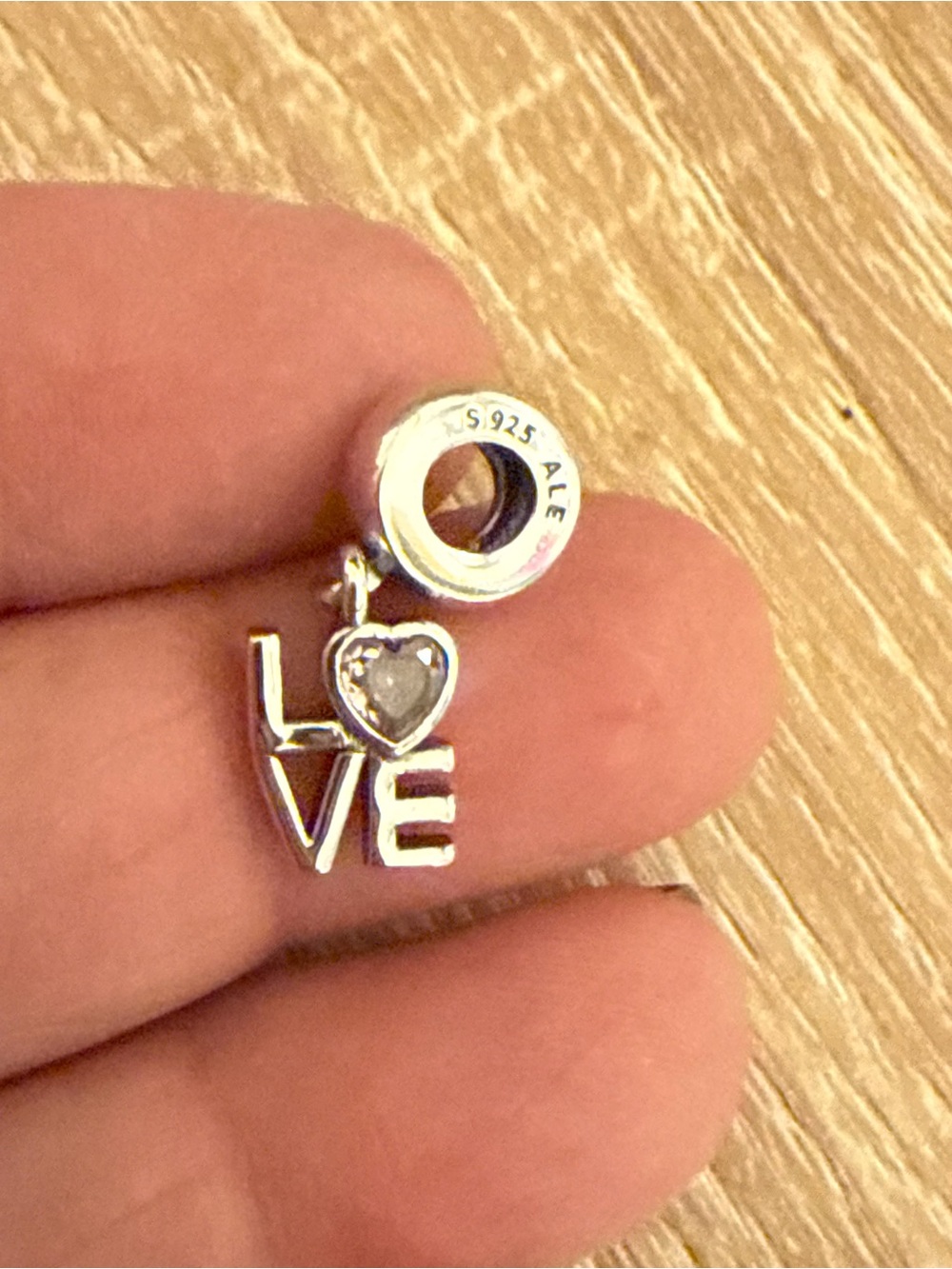 Pandora Silver LOVE Heart Dangle Charm - Silver